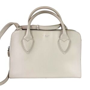 Radley London Medium Satchel Chalk Leather Purse Crossbody Shoulder Handbag